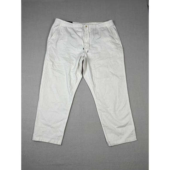 Polo Ralph Lauren Prepster Pants Mens 2XB White Classic Fit Stretch Drawstring